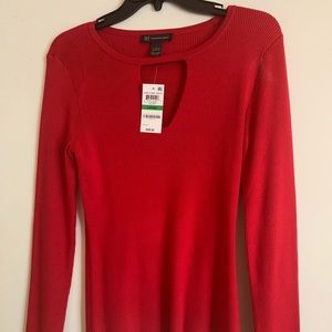 INC RED sweater top key hole from Macy’s!
